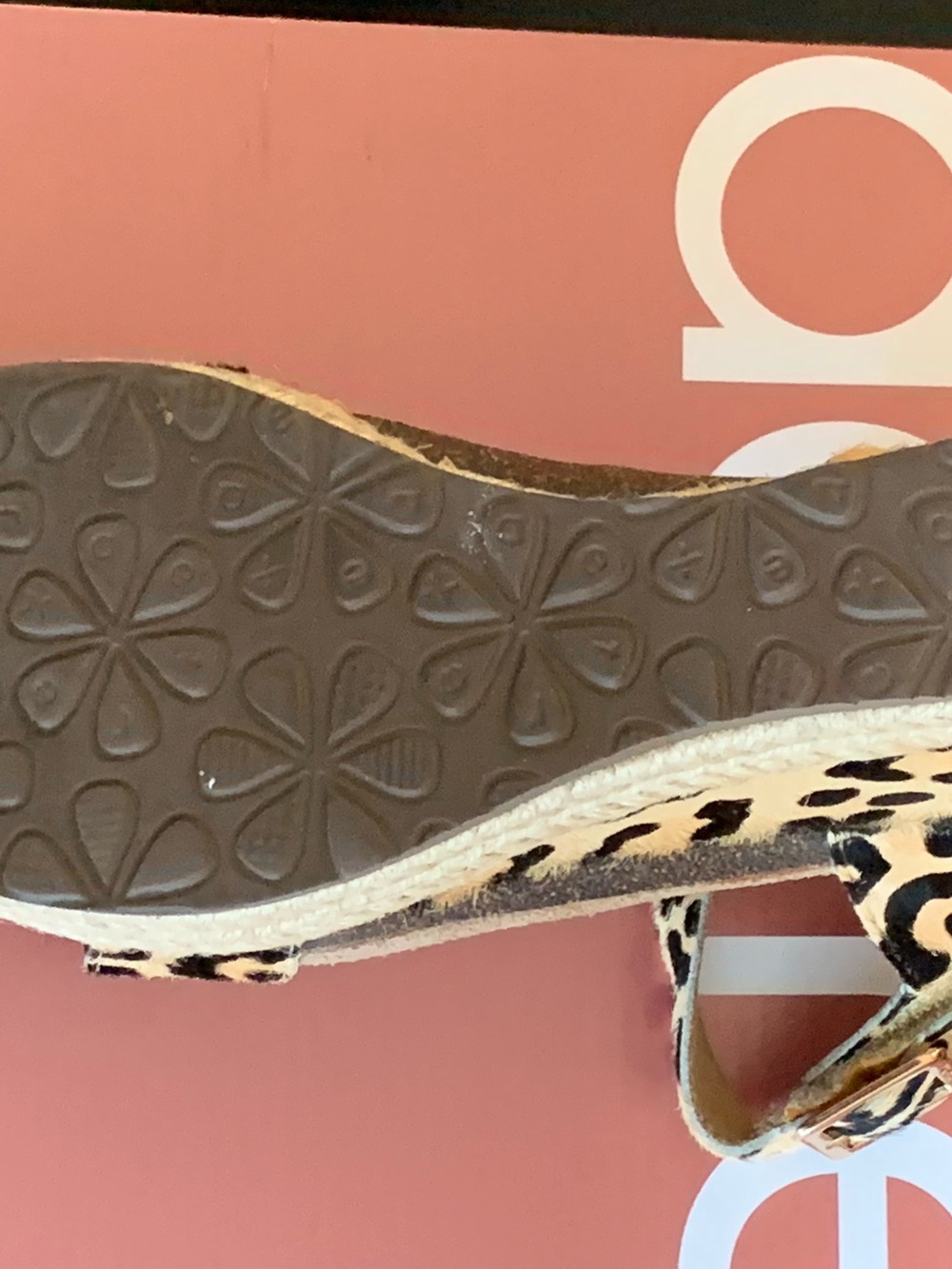 Aetrex Leopard Print Wedge Espadrille Sandals - Brown Black Size 7 - Picture 10 of 12